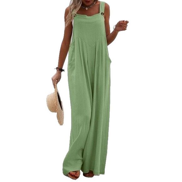 Pantalon Pants - Pantalon Green Pocket Wide-Leg Jumper Size XXL